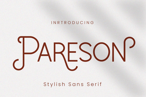 Pareson A Stylish & Beautiful Sans Serif Font Font Balevgraph Studio 