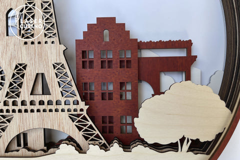 PARIS 3D Multilayer Laser Cut Files, Mandala, SVG Files, 3D Designs SVG LaserCutano 