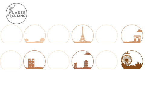 PARIS 3D Multilayer Laser Cut Files, Mandala, SVG Files, 3D Designs SVG LaserCutano 