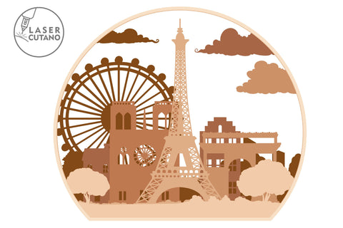 PARIS 3D Multilayer Laser Cut Files, Mandala, SVG Files, 3D Designs SVG LaserCutano 
