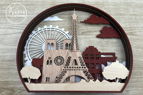 PARIS 3D Multilayer Laser Cut Files, Mandala, SVG Files, 3D Designs SVG LaserCutano 