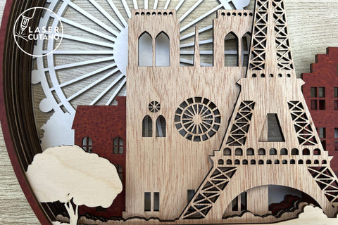 PARIS 3D Multilayer Laser Cut Files, Mandala, SVG Files, 3D Designs SVG LaserCutano 