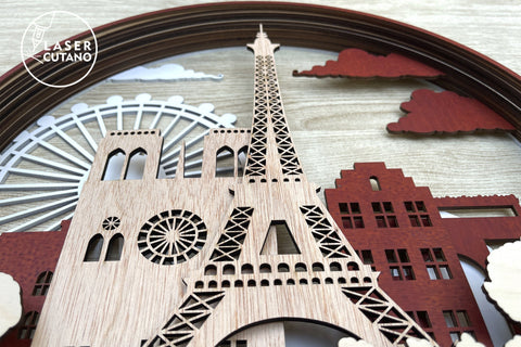PARIS 3D Multilayer Laser Cut Files, Mandala, SVG Files, 3D Designs SVG LaserCutano 