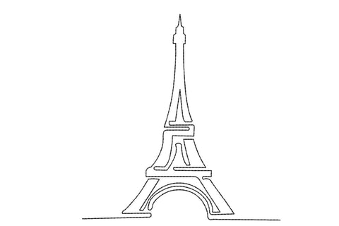 Paris Eiffel Tower One line machine embroidery design 2 Embroidery/Applique DESIGNS Angie 