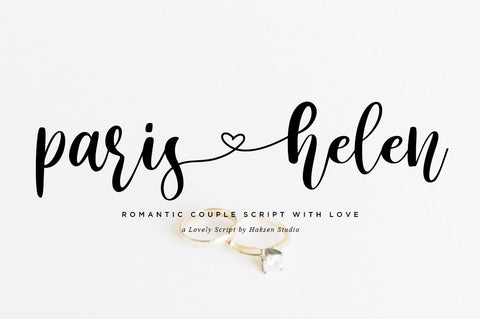 Paris Helen // Romantic Couple Love Script Font Haksen 