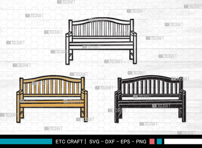 Park Bench Clipart SVG, Bench Svg, Wooden Bench Svg, Garden Bench Svg, Outdoor Bench Svg, Public Bench Svg, Park Bench Clipart SVG ETC Craft 