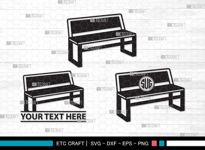 Park Bench Monogram SVG, Bench Svg, Wooden Bench Svg, Garden Bench Svg, Outdoor Bench Svg, Public Bench Svg, Park Bench Monogram SVG ETC Craft 