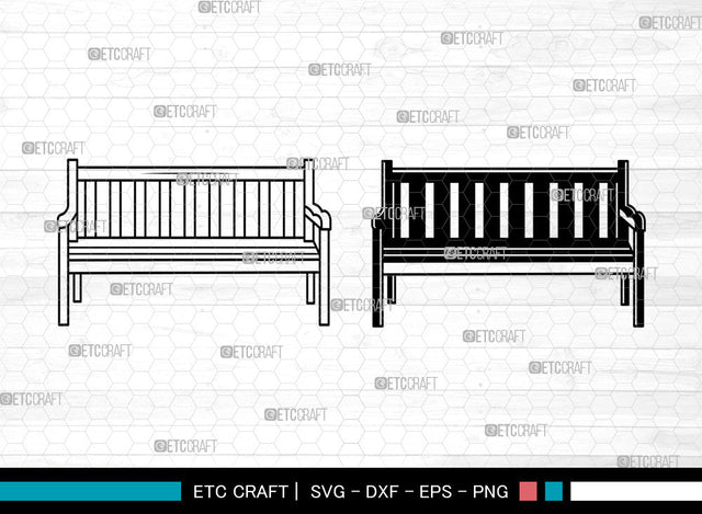Park Bench SVG, Bench svg, Wooden Bench Svg, Garden Bench, Outdoor Bench Svg, Farmhouse Bench Svg, Public Bench Svg SVG ETC Craft 