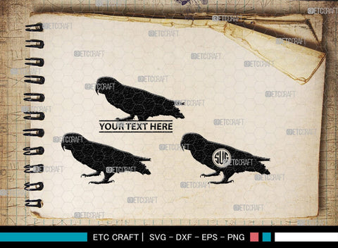 Parrot Bird Monogram, Parrot Bird Silhouette, Parrot Bird SVG, Parrot Bird Svg, Parrot Svg, Bird Svg, Pet Bird Svg, SB00299 SVG ETC Craft 