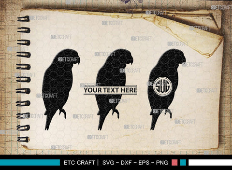 Parrot Bird Monogram, Parrot Bird Silhouette, Parrot Bird SVG, Parrot Bird Svg, Parrot Svg, Bird Svg, Pet Bird Svg, SB00299 SVG ETC Craft 
