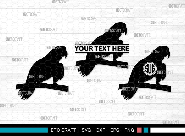 Parrot Bird Monogram, Parrot Bird Silhouette, Parrot Bird SVG, Parrot Bird Svg, Parrot Svg, Bird Svg, Pet Bird Svg, SB00299 SVG ETC Craft 