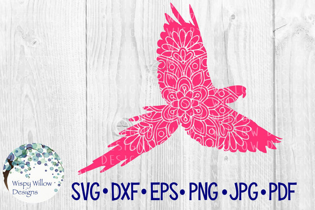 Parrot Floral Mandala | Bird SVG Wispy Willow Designs 