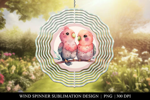 Parrot Love Wind Spinner Sublimation Design Sublimation BijouBay 