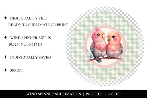 Parrot Love Wind Spinner Sublimation Design Sublimation BijouBay 