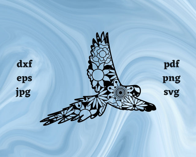 Parrot Mandala SVG Cut File SVG Northern Light SVG 