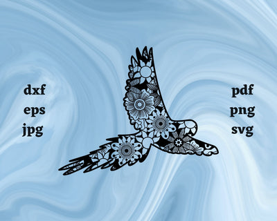 Parrot Mandala SVG Cut File SVG Northern Light SVG 