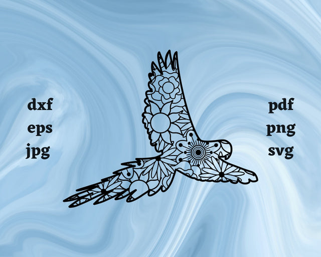 Parrot Mandala SVG Cut File SVG Northern Light SVG 