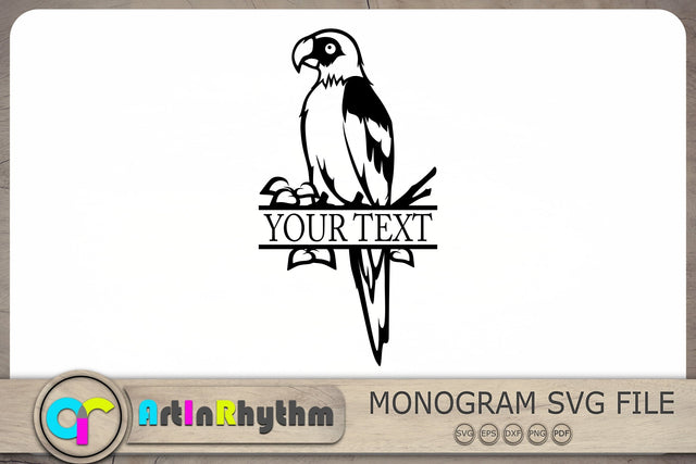 Parrot Split Monogram Svg, Parrot Monogram Svg, Parrot Svg, Bird Svg SVG Artinrhythm shop 