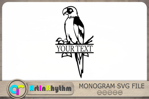 Parrot Split Monogram Svg, Parrot Monogram Svg, Parrot Svg, Bird Svg SVG Artinrhythm shop 