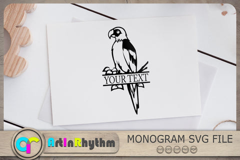 Parrot Split Monogram Svg, Parrot Monogram Svg, Parrot Svg, Bird Svg SVG Artinrhythm shop 