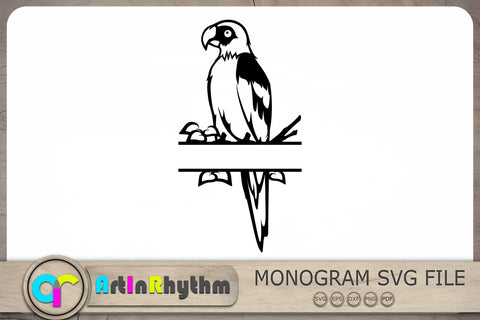 Parrot Split Monogram Svg, Parrot Monogram Svg, Parrot Svg, Bird Svg SVG Artinrhythm shop 
