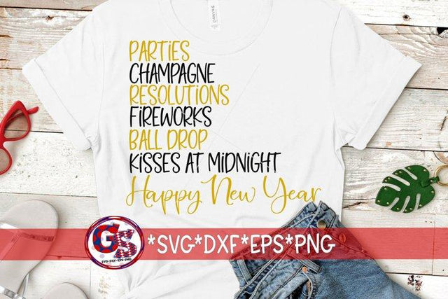 Parties, Champagne, Happy New Year -SVG DXF EPS PNG SVG Greedy Stitches 