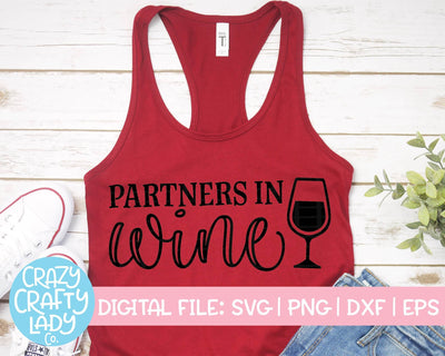 Partners in Wine | Bachelorette SVG Cut File SVG Crazy Crafty Lady Co. 