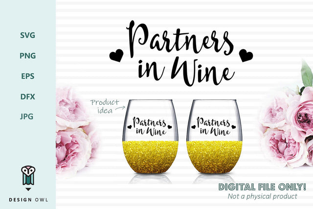 Partners in wine SVG Design Owl 
