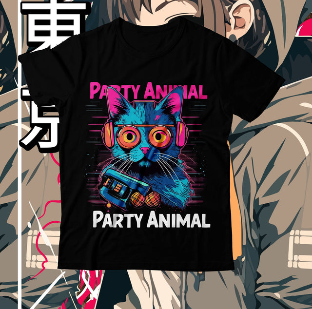 Party Animal T-Shirt Design, Party Animal SVG Design , Party Animal Cat T-Shirt Design SVG BlackCatsMedia 