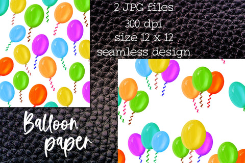 Party Balloons, Seamless Patterns JPG Digital Pattern Natasha Prando 