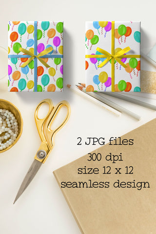 Party Balloons, Seamless Patterns JPG Digital Pattern Natasha Prando 