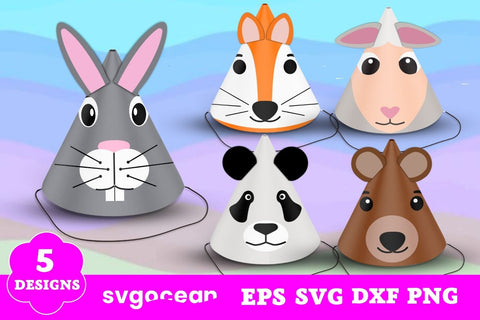 Party Hat Cut File Template 3D Paper SvgOcean 