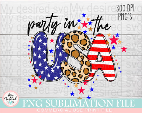 Party In The USA PNG, 4th Of July Png, American Flag, Fourth Of July Png, America Png, 4th Of July Sublimation Design, PNG Sublimation File Sublimation MyDesiredSVG 
