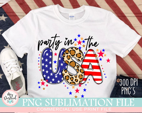 Party In The USA PNG, 4th Of July Png, American Flag, Fourth Of July Png, America Png, 4th Of July Sublimation Design, PNG Sublimation File Sublimation MyDesiredSVG 