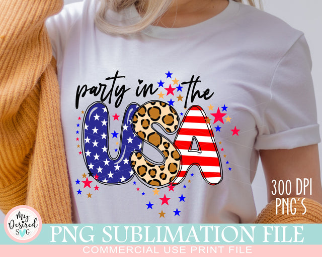 Party In The USA PNG, 4th Of July Png, American Flag, Fourth Of July Png, America Png, 4th Of July Sublimation Design, PNG Sublimation File Sublimation MyDesiredSVG 