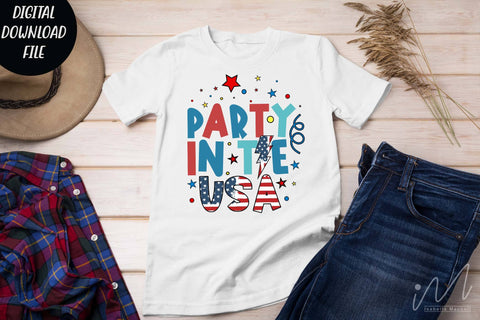 Party in the USA png, Independents day party t shirt png SVG Isabella Machell 