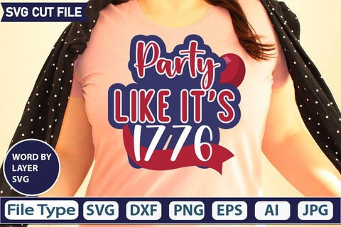 Party Like It's 1776 Svg Cut File, SVG Patriotic Fighter Pilot Aviator Sunglasses Stars Stripes Clipart Clip Art Sublimation or Vinyl Shirt Design SVG DesignPlante 503 