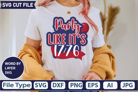 Party Like It's 1776 Svg Cut File, SVG Patriotic Fighter Pilot Aviator Sunglasses Stars Stripes Clipart Clip Art Sublimation or Vinyl Shirt Design SVG DesignPlante 503 