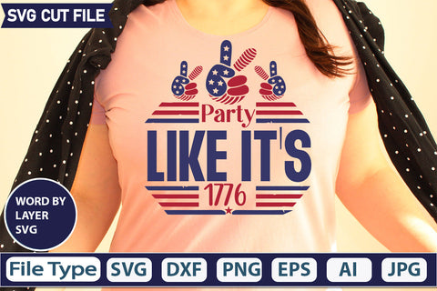 Party Like It's 1776 Svg Cut File, SVG Patriotic Fighter Pilot Aviator Sunglasses Stars Stripes Clipart Clip Art Sublimation or Vinyl Shirt Design SVG DesignPlante 503 