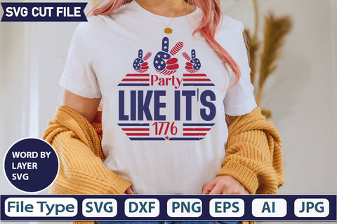 Party Like It's 1776 Svg Cut File, SVG Patriotic Fighter Pilot Aviator Sunglasses Stars Stripes Clipart Clip Art Sublimation or Vinyl Shirt Design SVG DesignPlante 503 