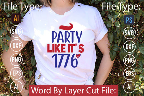 Party Like It's 1776 Svg Cut File,SVG Patriotic Fighter Pilot Aviator Sunglasses Stars Stripes Clipart Clip Art Sublimation or Vinyl Shirt Design SVG DesignPlante 503 