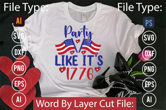 Party Like It's 1776 Svg Cut File,SVG Patriotic Fighter Pilot Aviator Sunglasses Stars Stripes Clipart Clip Art Sublimation or Vinyl Shirt Design SVG DesignPlante 503 