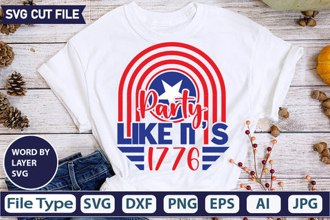 Party Like It's 1776 Svg Cut File,SVGs,quotes-and-sayings,food-drink,mini-bundles,print-cut,on-sale, SVG DesignPlante 503 