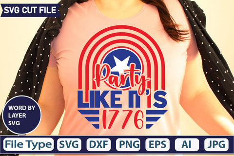 Party Like It's 1776 Svg Cut File,SVGs,quotes-and-sayings,food-drink,mini-bundles,print-cut,on-sale, SVG DesignPlante 503 