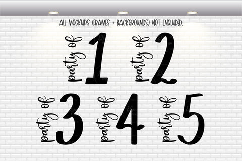 Party Of Family Sign Bundle - 1 to 9 - SVG, PNG, DXF, EPS SVG Elsie Loves Design 