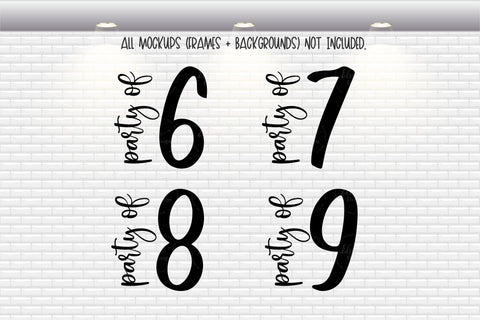 Party Of Family Sign Bundle - 1 to 9 - SVG, PNG, DXF, EPS SVG Elsie Loves Design 