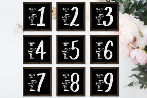 Party Of Family Sign Bundle - 1 to 9 - SVG, PNG, DXF, EPS SVG Elsie Loves Design 