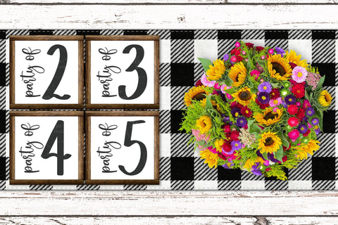 Party Of Family Sign Bundle - 1 to 9 - SVG, PNG, DXF, EPS SVG Elsie Loves Design 