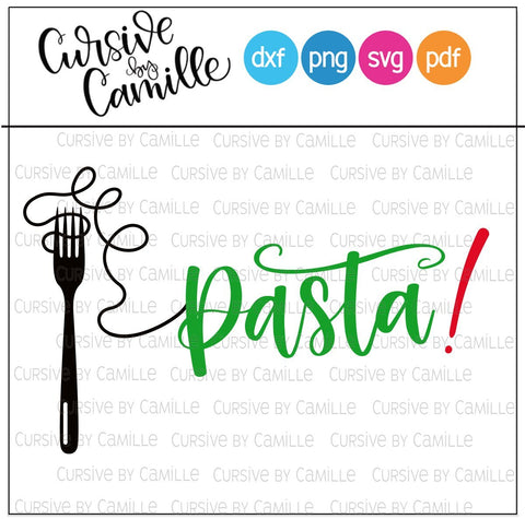 PASTA! Cut File SVG Cursive by Camille 