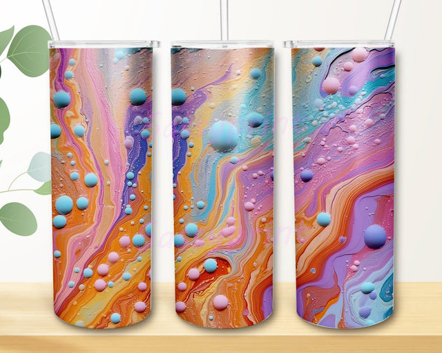 Pastel Acrylic Paint Pour 20oz Skinny Tumbler Png, Lots Of Cells Png, Dripping Paint Tumbler, Texture Sublimation Graphics, Colorful Digital Instant Download Sublimation sassyprint 